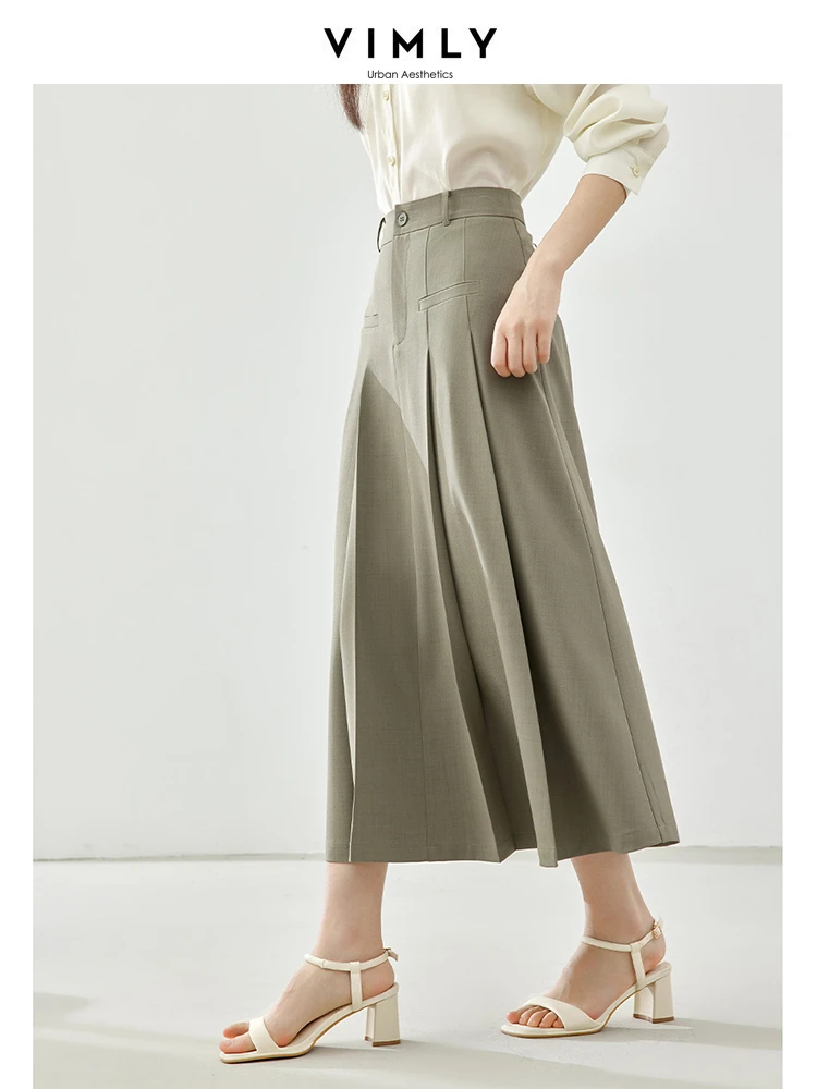 Юбка-миди трапециевидная в складку с зонтиком M3979