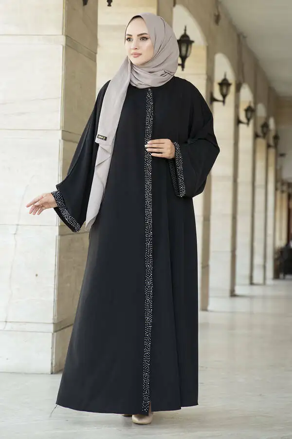 

Жемчужная детализированная стильная Abaya Ferace istanbulstyles мусульманская женская одежда Турция