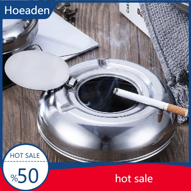

Ashtray Stainless Steel Simple Cigarettes Tray Tabletop Office Decoration Gifts