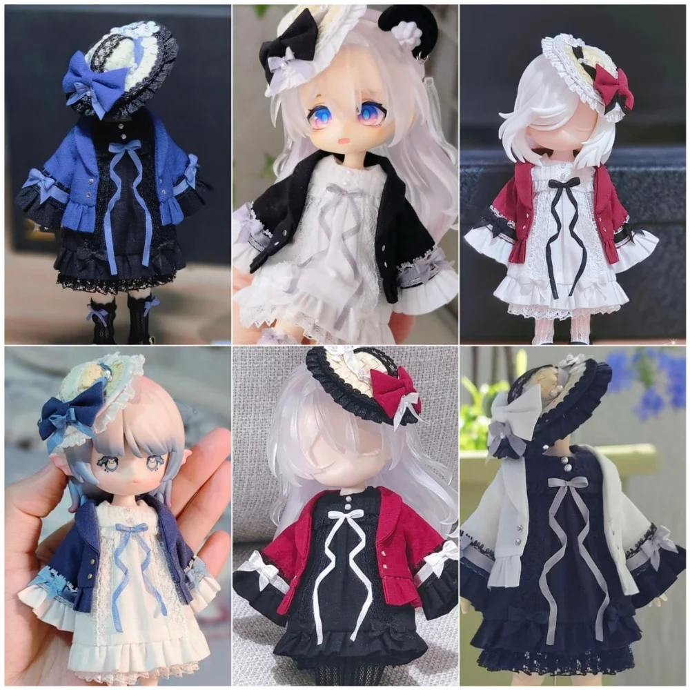 Ob11 Одежда Элегантное платье со шляпой 1/12 BJD Аниме Игра Косплей Куклы Костюмы