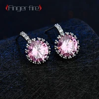delicate sparkling diamond crystal stud earrings anniversary festive banquet jewelry