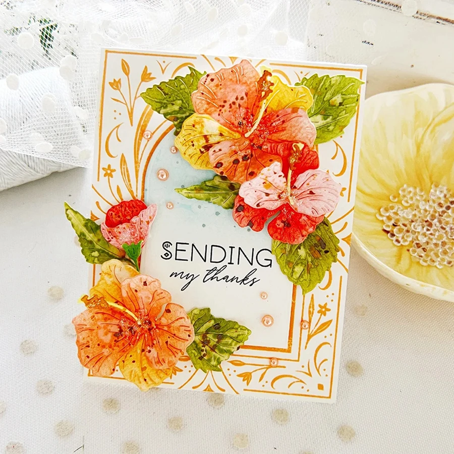 2023 AliliArts металлические Вырубные штампы растительные Гибискус Сделай Сам