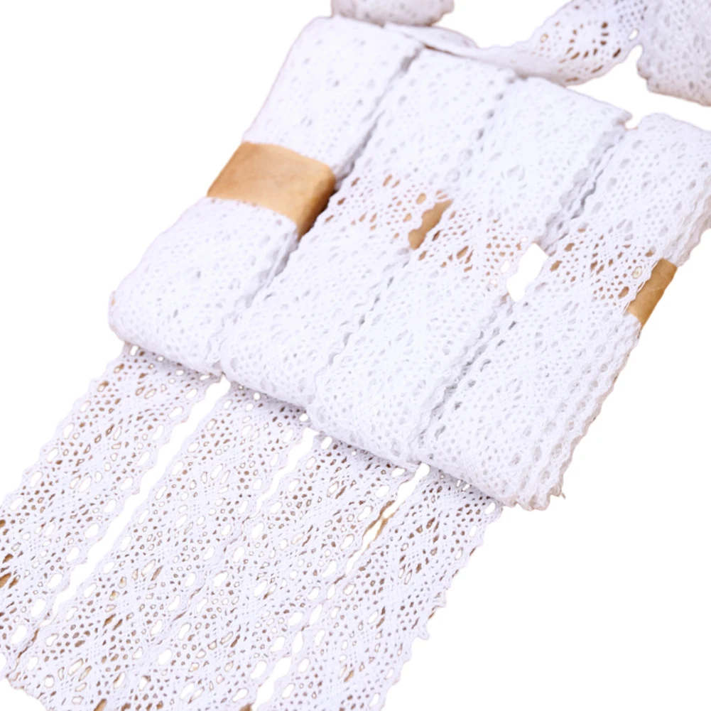 

2M/Roll Cotton Lace Ribbon Creative DIY Wedding Ribbon Clothing And Hats Decor Lace Ribbons DIY Apparel Sewing Supplies Crafts