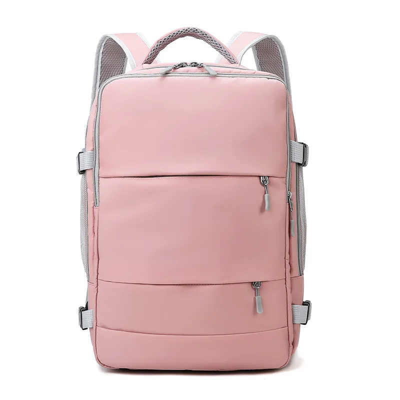 

Pink Women Travel Backpack Water Repellent Anti-Theft Stylish Casual Daypack Bag With Luggage Strap USB Charging Port Backpack