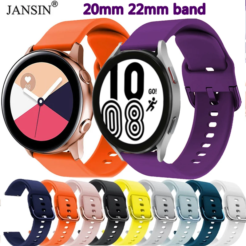 

Ремешок силиконовый для Samsung Galaxy watch 4/4Classic/46 мм/42 мм Gear/S3 Active 2, браслет для смарт-часов Huawei Watch gt 3, 22 мм 20 мм
