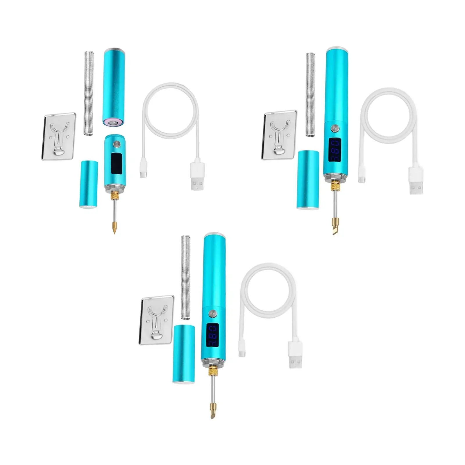 

Soldering Iron Kit Welding Tools 3.2-4.5V Temperature Adjustable with LED Display High Power Rechargeable