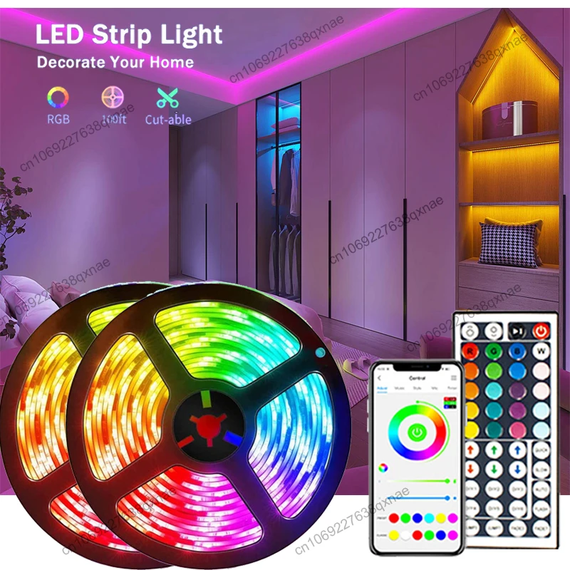 

LED Lights for Room Decor SMD5050 RGB Led Strip Lights Bluetooth Control Neon Lights LED 1-5m 10m 15m 20m 30m DC5v Usb Led Tape