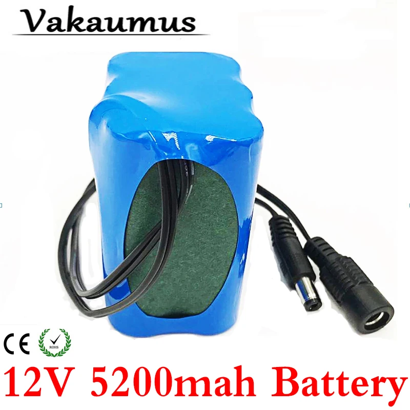 

Used FOR Video Monitor, Hunting Flashlight, 3S 2P, BMS, DC 12V, 5200mAh, Portable Rechargeable Lithium Battery