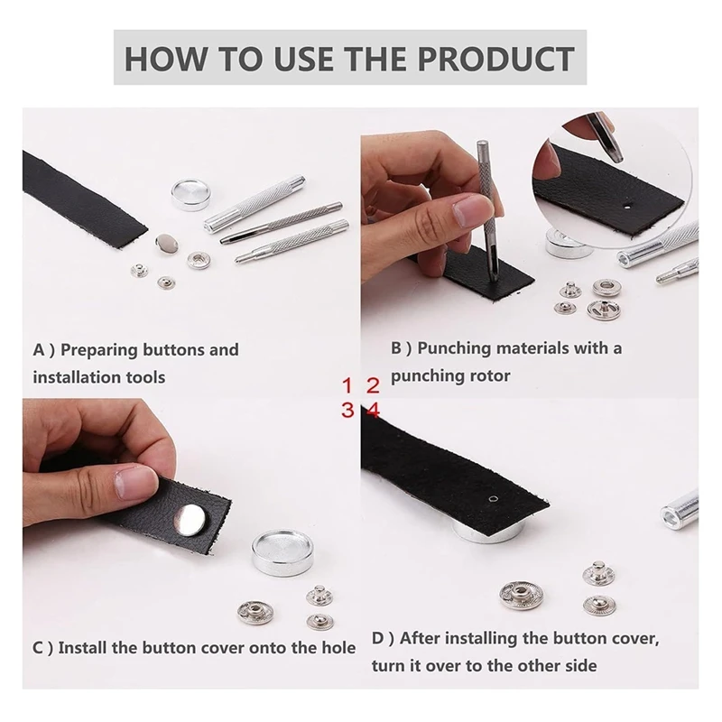 Leather Working Kit Tools Prong Punch Sets Storage Box For Stitching Punching Cutting