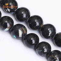 natural black shell turquoises howlite beads loose spacer stone beads for jewelry making diy bracelet necklace 4 6 8 10 12mm 15
