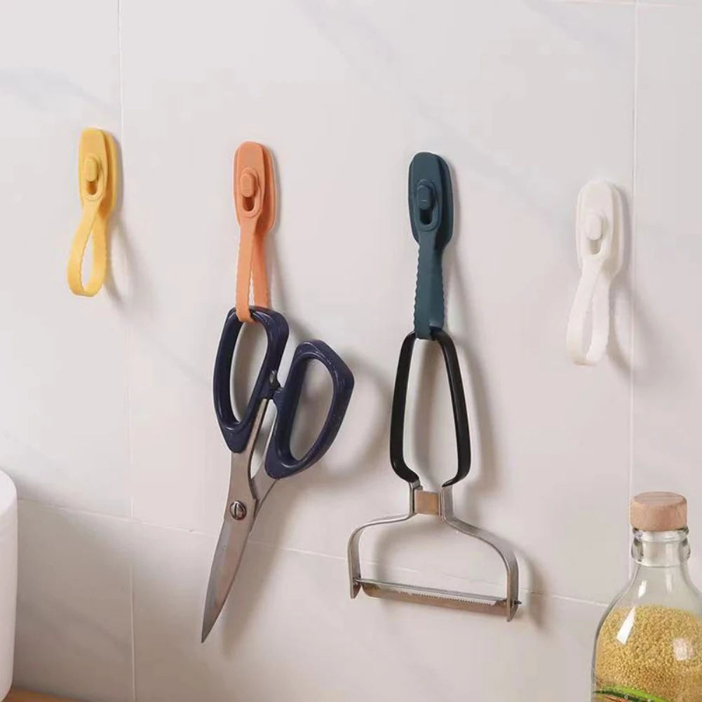 

Silicone Hooks Bathroom Multifunctional No-punch Hook Household Strong Adhesive Storage Hooks Wire Winder Kitchen Hooks