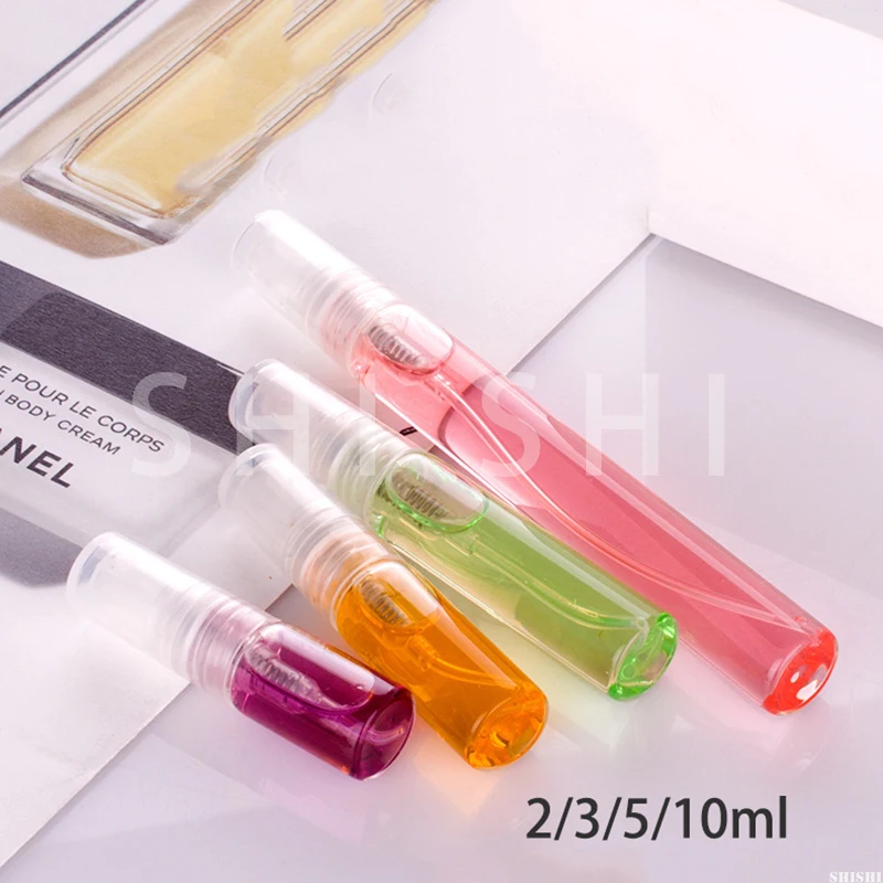 20/30pcs Perfume Glass Bottle Black Clear Portable Mini Empty Cosmetics Sample Thin Vials 2ml 3ml 5ml 10ml |