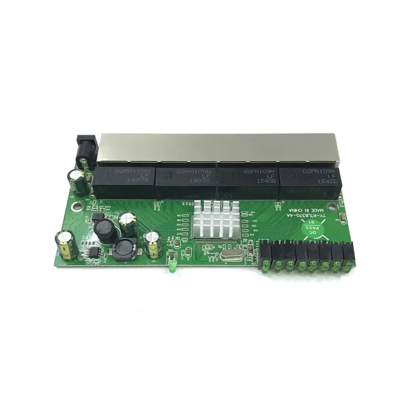 OEM PBC 8 Port Gigabit Ethernet Switch met pin way header 10/100/1000 m hub 8way power Pcb board schroef gat