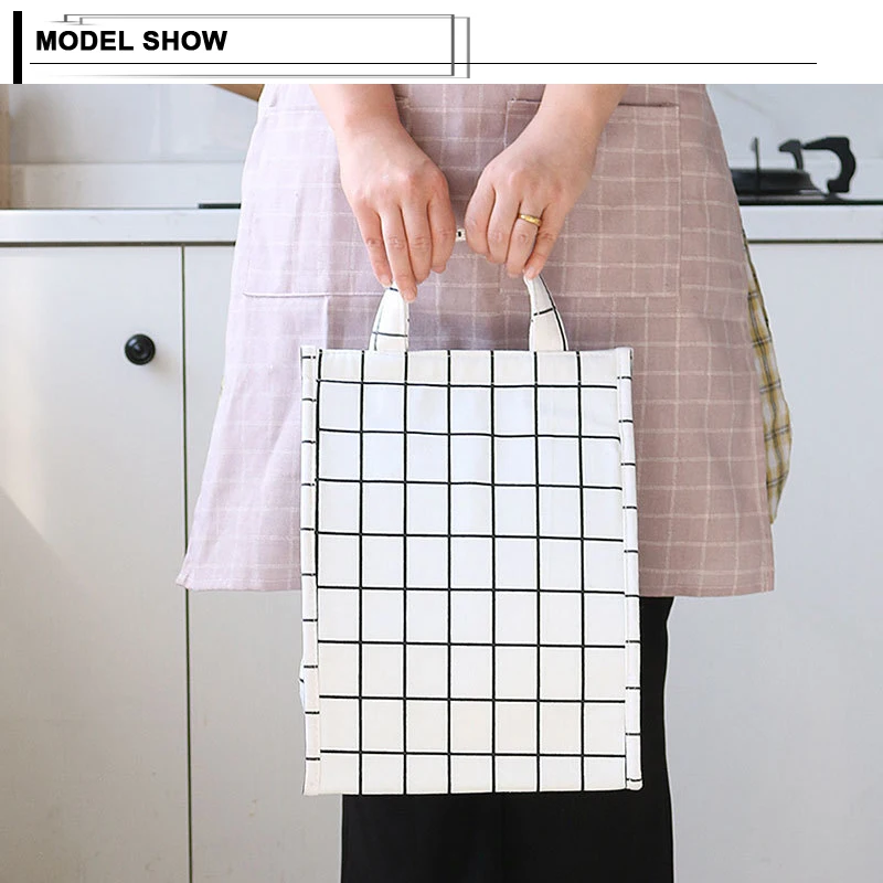 

Food Cooler Bag Waterproof Portable Thermal Oxford Lunch Bag for Women Men Kids Large Striped Insulated Lunch Box Bag Tote