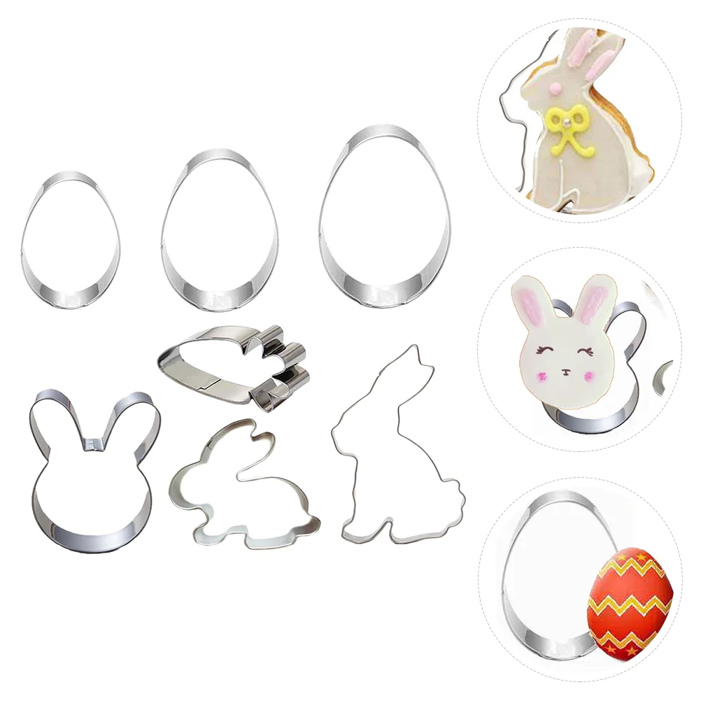 

7pcs Stainless Steel Easter Themed Biscuit Moulds Baking Tools Cookie Moulds