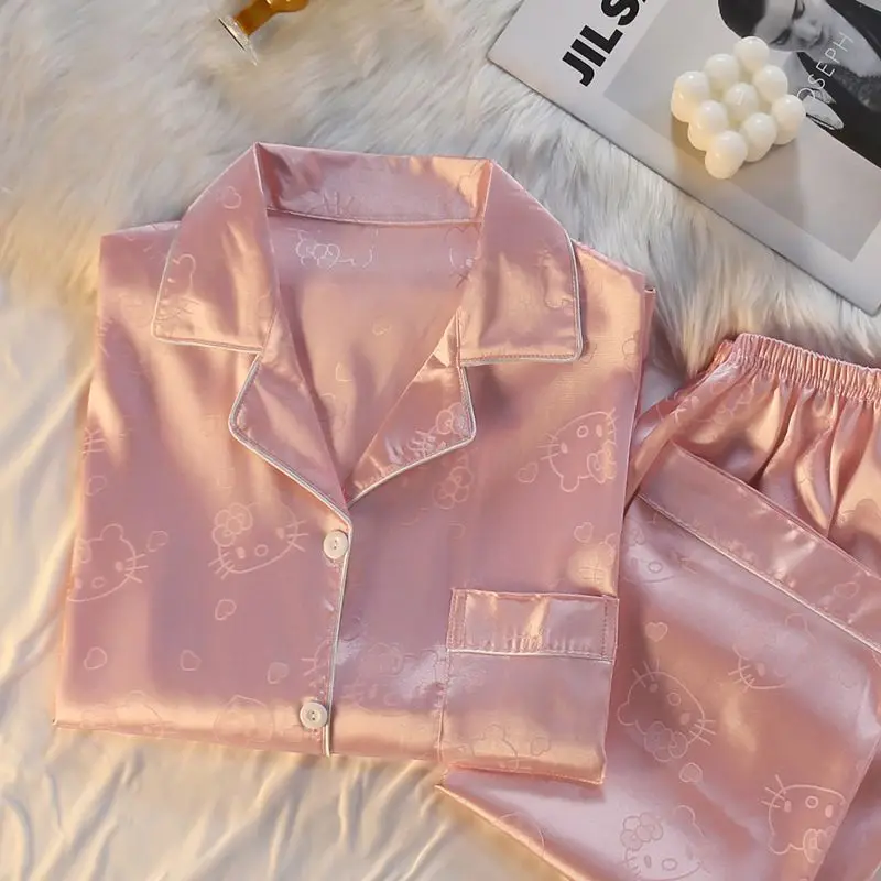 1 Pajamas Women's Spring and Autumn Ice Silk Long Sleeves Luxury Large Size Real Silk Home Fur Small Fragrant Wind