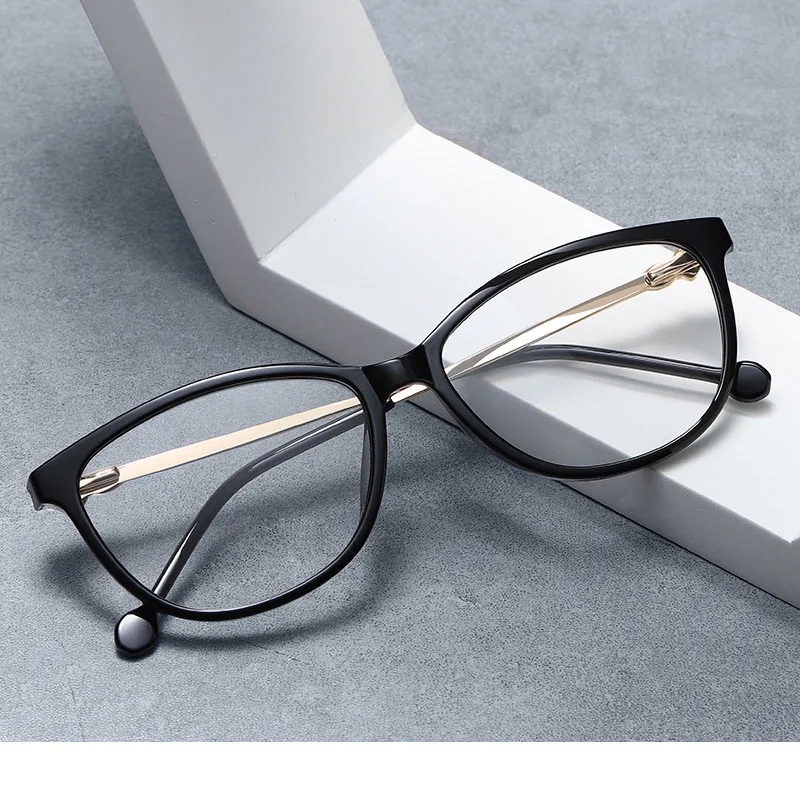 

Fashion optical glasses frame High end texture metal glasses leg men women Korean style eyewear with clear lens multi color