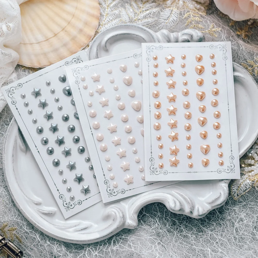 

54 шт., самоклеящиеся эмалированные жемчужные наклейки в горошек