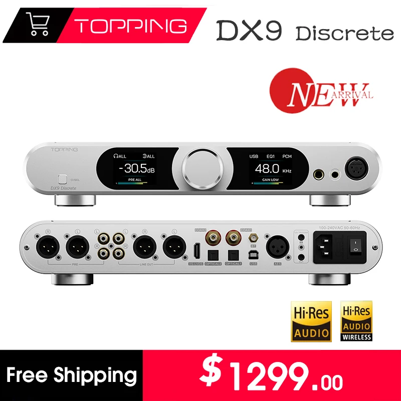 Фото ЦАП и усилитель для наушников TOPPING DX9D HIFI DX9 Discrete Anniversary с поддержкой Hi-Res Audio, LDAC и пультом ДУ, декодер HIFI №2