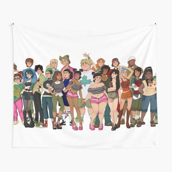 

Total Drama Island Characters Tapestry Blanket Towel Bedroom Travel Beautiful Yoga Printed Bedspread Decor Decoration Living