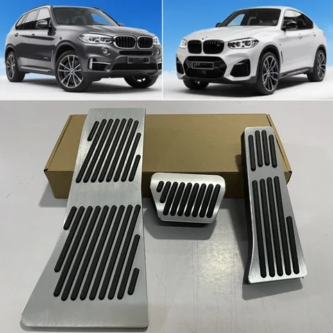 Автомобильные аксессуары для BMW X5 X6 E70 E71 E72 F15 F16 F85 F86, алюминиевая подставка для ног, педаль акселератора, тормозные педали, противоскользящие накладки