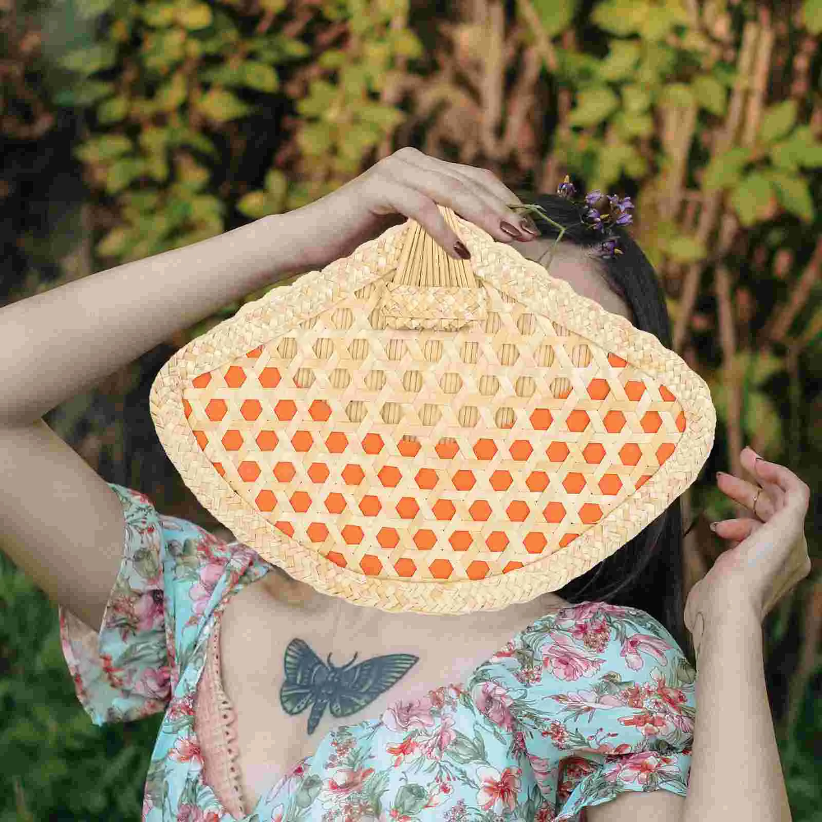 

Weaving Fan Handmade Fan Farmhouse Summer Woven Fan Decor Handheld Fan