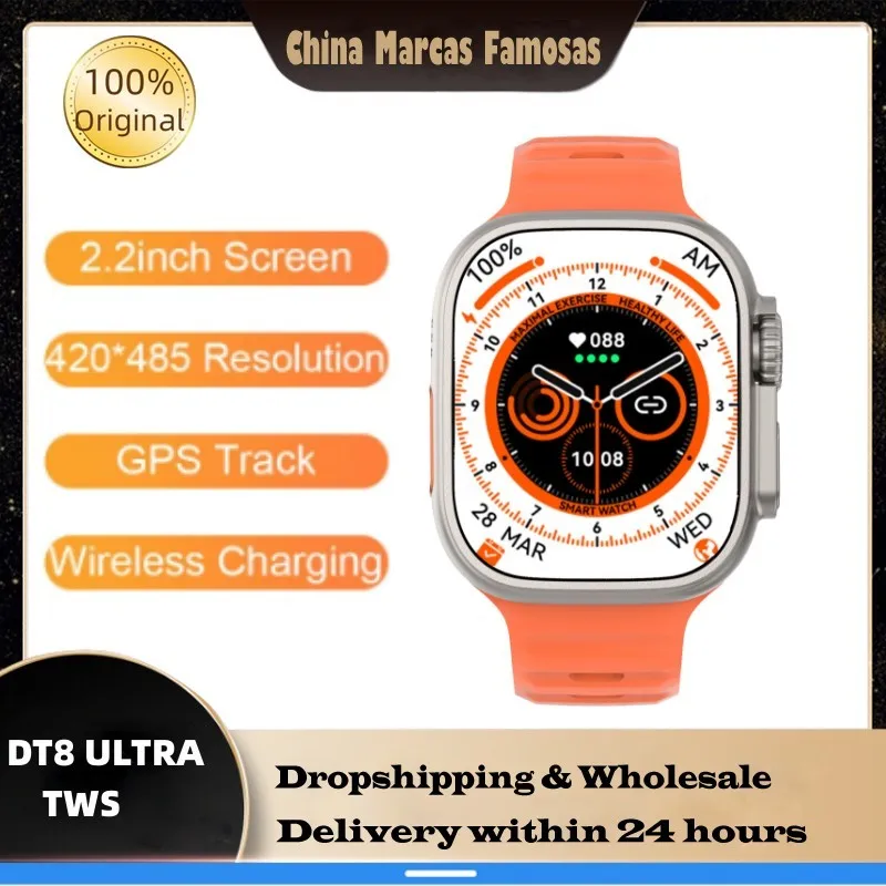 

DT8 Ultra TWS Smart Watch Men 2.2 Inch Screen Bluetooth Call customer Watches face Heart Rate Compass IP68 Waterproof Smartwatch
