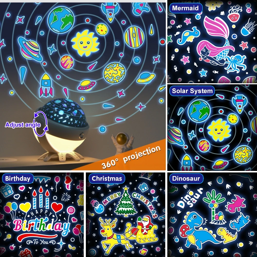 Детский Проектор Ночник С Bluetooth Музыка Вращающееся Звездное Небо Декор Для