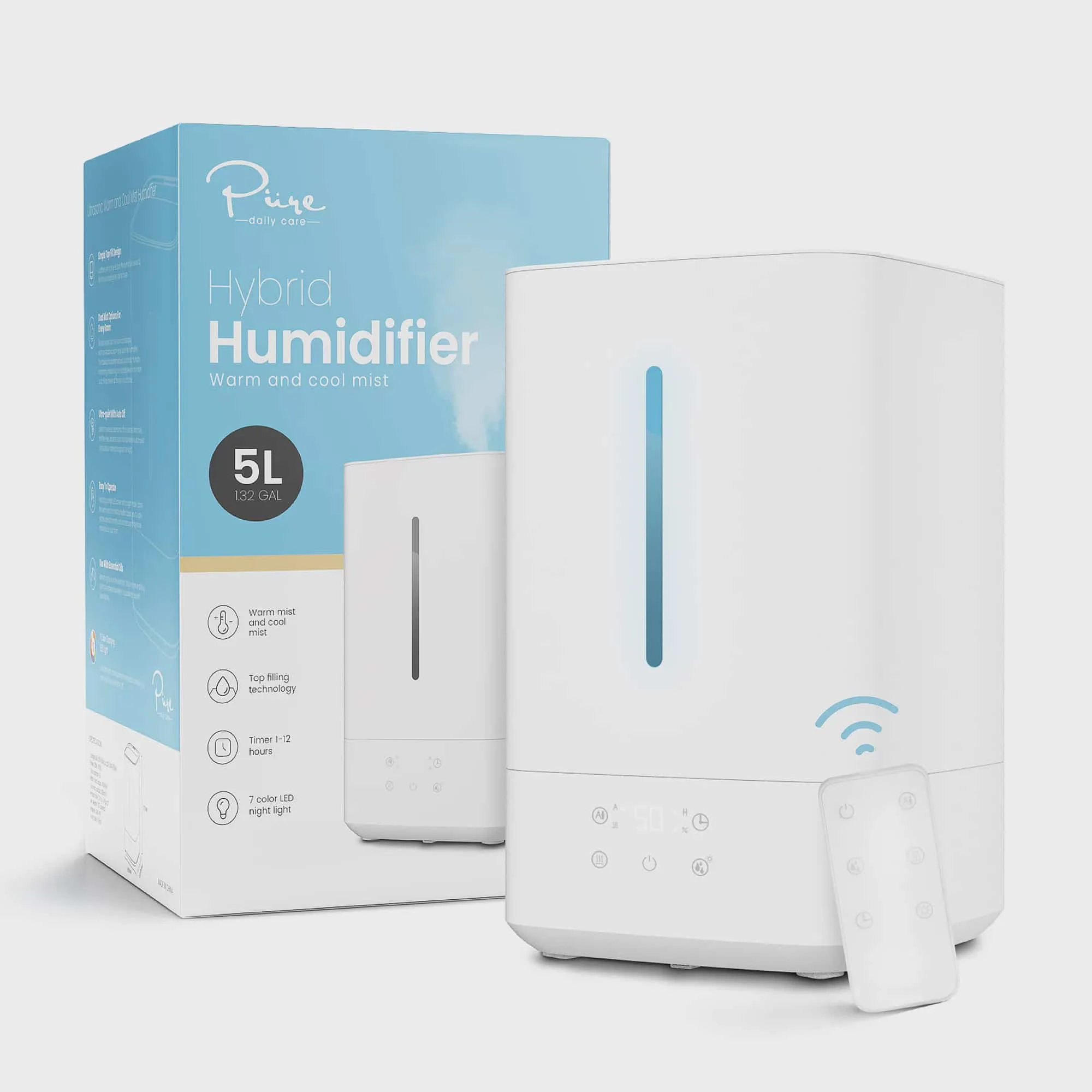 Ultrasonic Essential Oil Diffuser & Cool & Warm Mist Humidifier, 5L