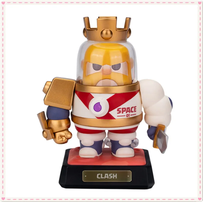 

Supercell 13Cm Pvc Clash of Clans Astronaut King of Barbarian Soldier Model Toy Anime Game Characters Indoor Decoration Boy Gift