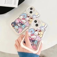 full screen my melody kuromi cinnamoroll with stand phone cases for iphone 13 12 11 pro max back cover