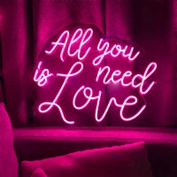 all you need is love neon sign wedding birthday party bar home decor kawaii pink light room decor valentines creative gift