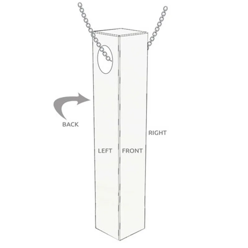 Customized Stainless Steel Name Necklace Women Love 3D Bar Necklaces & Pendants Personalized Memory Gift