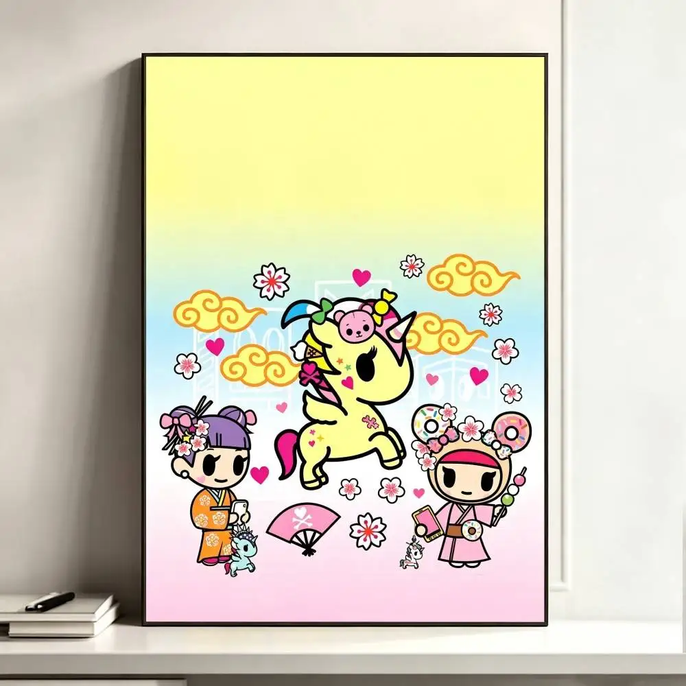 Фото Постер T-Tokidoki-S, водонепроницаемая настенная наклейка для бара, гостиной, винтажный декор, высококачественная печать, подарок. №3