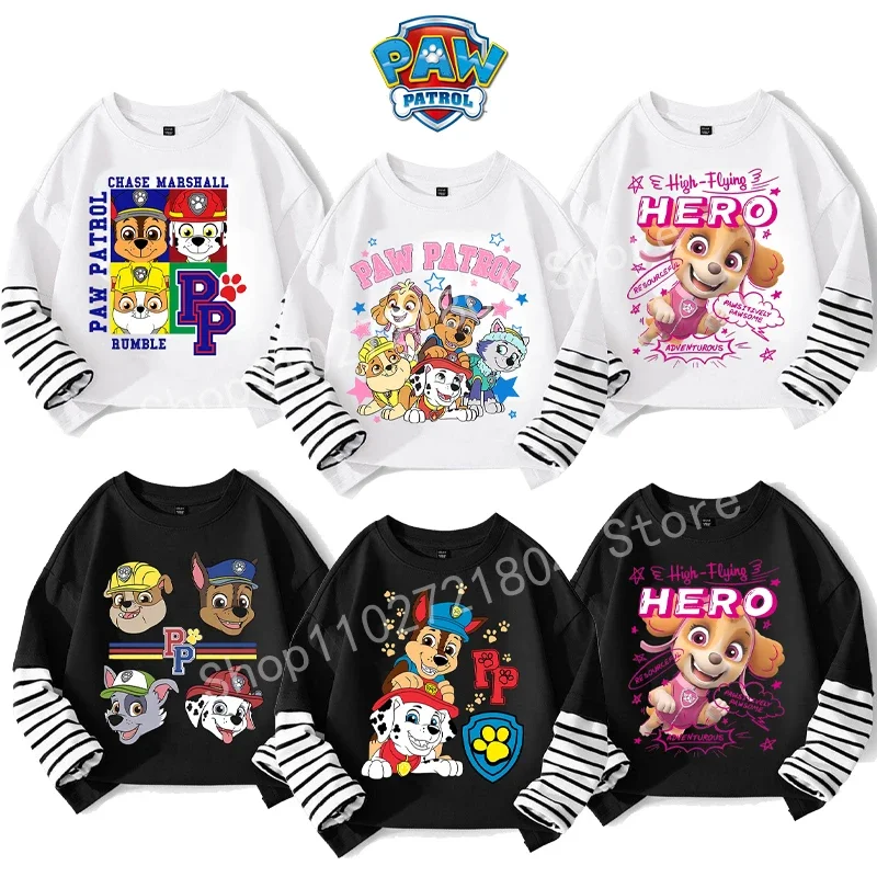 Щенячий патруль Фальшивая футболка из двух предметов с длинным рукавом и круглым