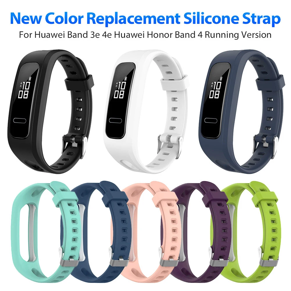 

Adjustable Soft Silicone Wrist Strap ForHuawei Band 4e 3e Honor Band 4 Running Version Unisex Smart Sport Watches Band Bracelet