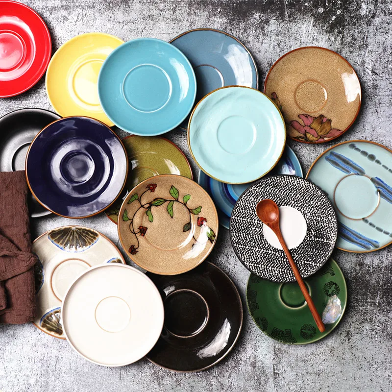 

Креативная керамическая тарелка, десертная тарелка, бытовая тарелка для костей Dim Sum, тарелка для маринок, боковая тарелка, круглая холодная ...