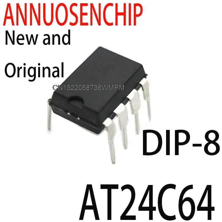 Бесплатная доставка, 100 шт., новый и оригинальный 24C64 DIP8 EEPROM 64 кбит 400 кГц, новый AT24C64