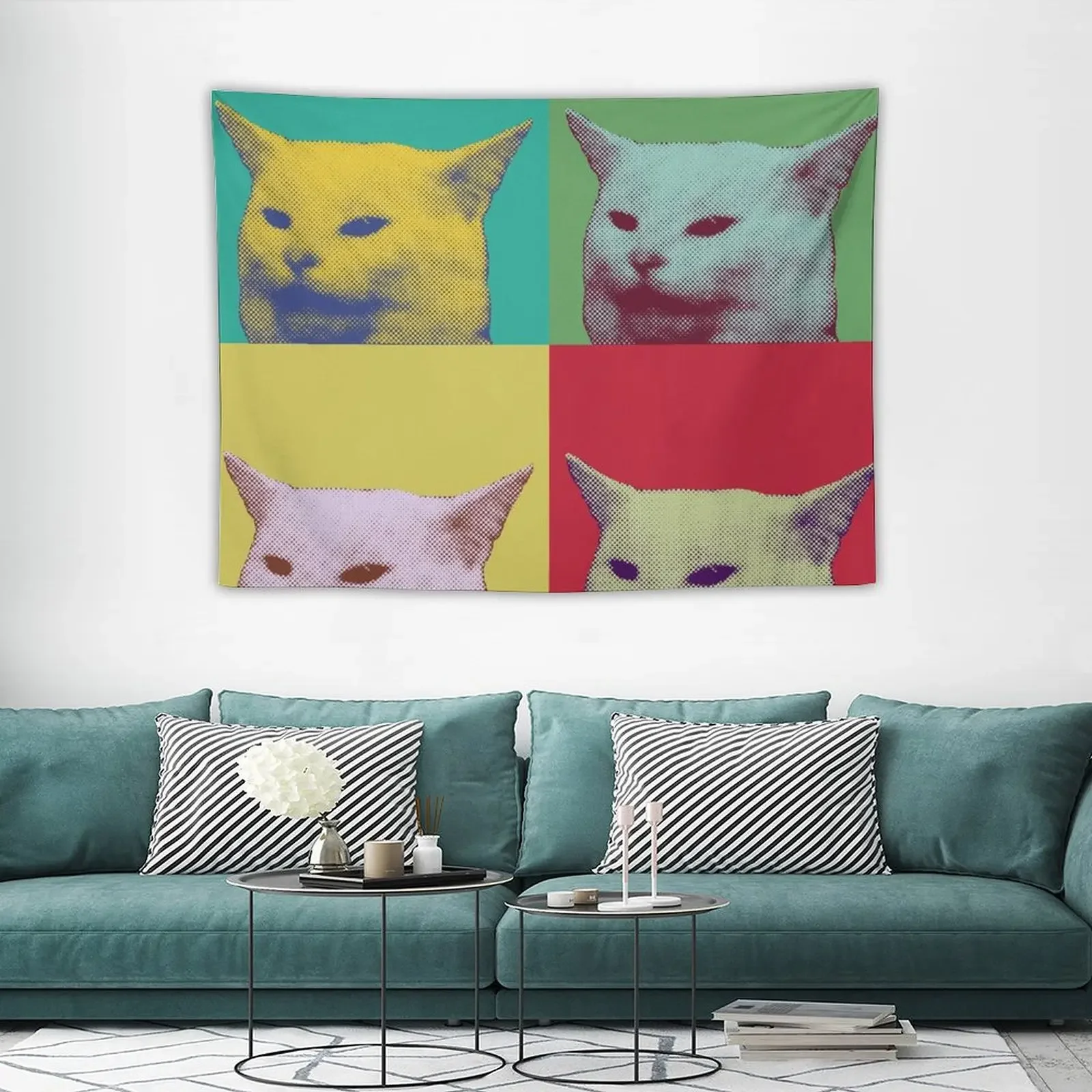 Популярное искусство яркий кошачий мем гобелен роскошные аксессуары для