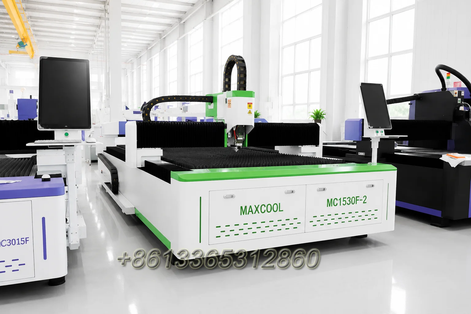 Фото Лазерный станок Maxcool Fiber Combined Co2 2-в-1 с двумя портальными головками 3015 для углеродистой стали, нержавеющей стали, акрила, дерева, ПВХ, пенопласта №5