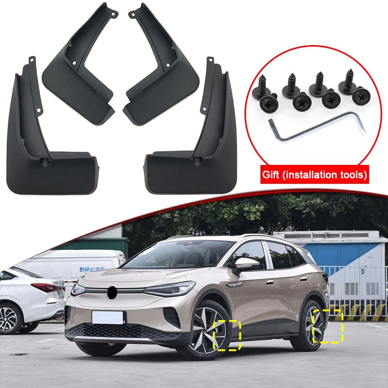 

Car Styling For Volkswagen ID.4 2020-2023 ABS Car Mud Flaps Splash Guard Mudguards MudFlaps Front Rear Fender Auto Accessories