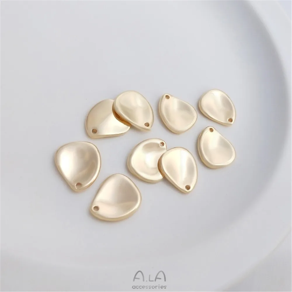 

14K gold color water drop petal pendant accessories Copper plated real gold handmade flower piece DIY earrings material