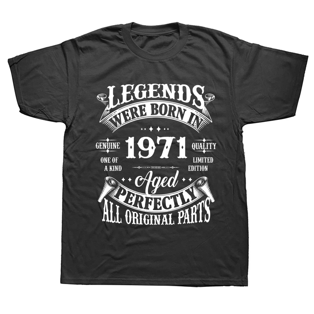 

Vintage Legends Born In 1970 52 Years Old T Shirt Men Cotton Short Sleeve T-shirt Camiseta Clothing Funny New Birthday Gift