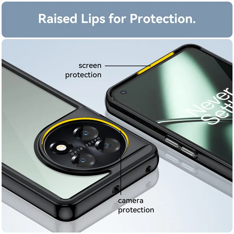 For OnePlus 11 5G Case OnePlus 11 Cover 6.7 inch Colorful Soft Edge Silicone Transparent Shockproof Bumper For OnePlus 11 Fundas