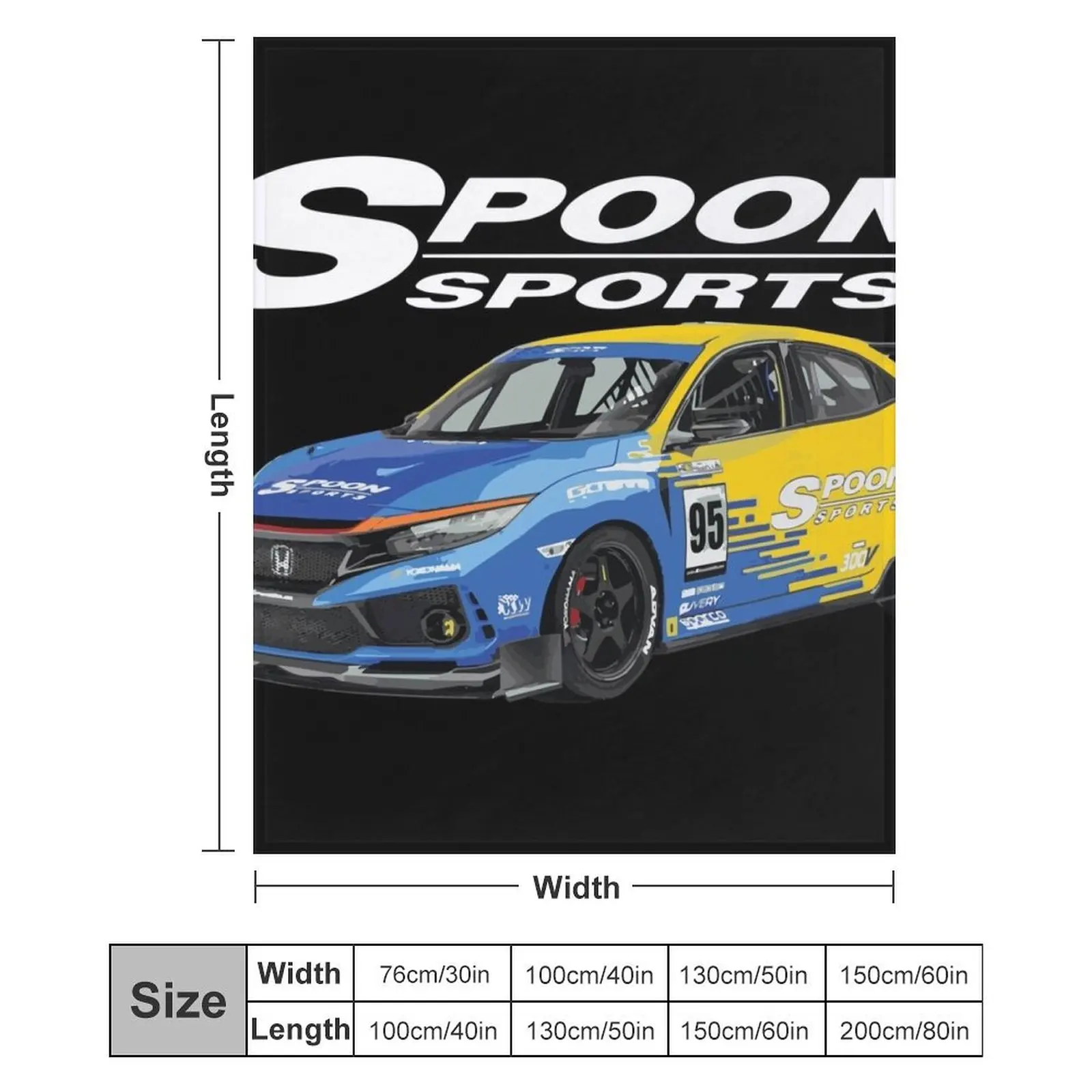Одеяло JDM Spoon CTR для гоночного автомобиля большое одеяло персонализированные