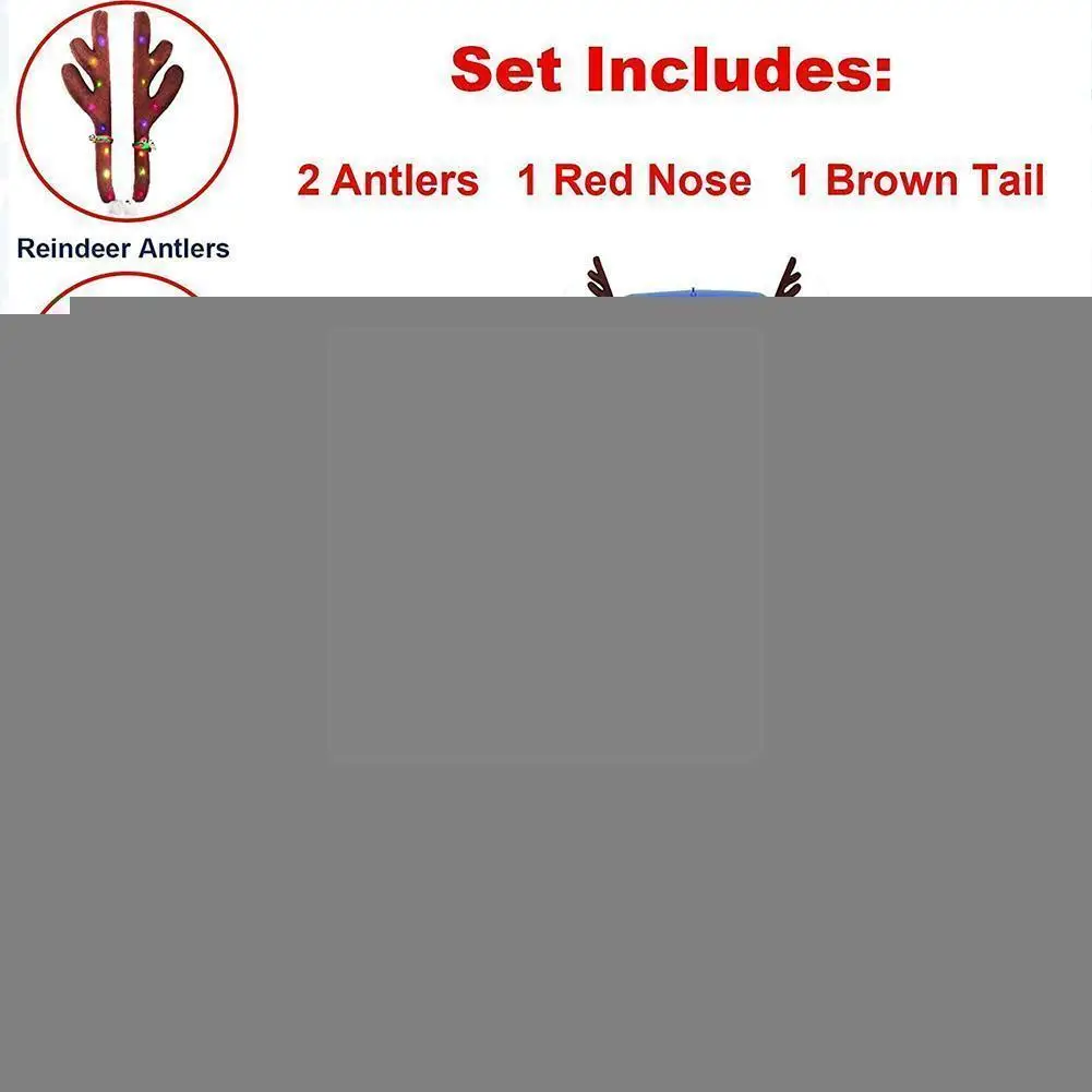 

Led Glowing Antlers Christmas Car Decoration Red Elk Automobile Cristmas Reindeer Auto 1 Horn Decorations Set Lighting Glit U0c1