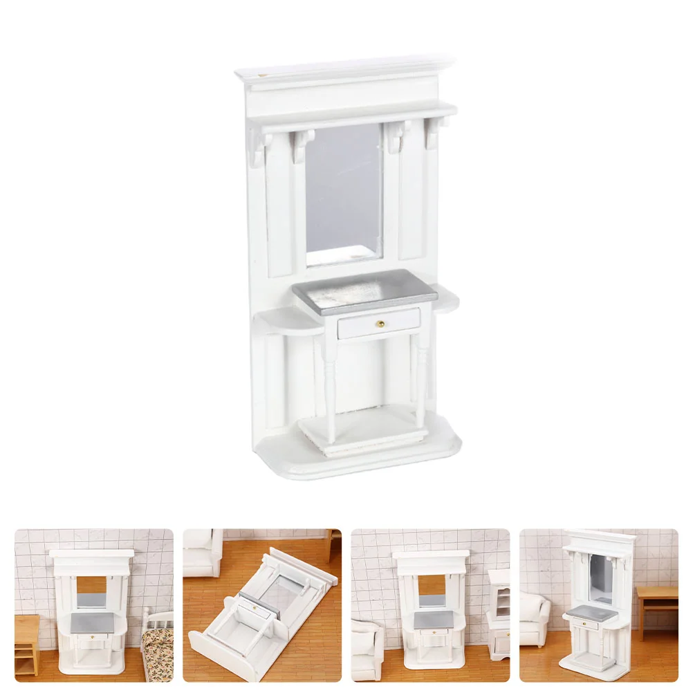 

Mini Dressing Table Decor Doll House Wooden Dresser Model Doll House Decoration