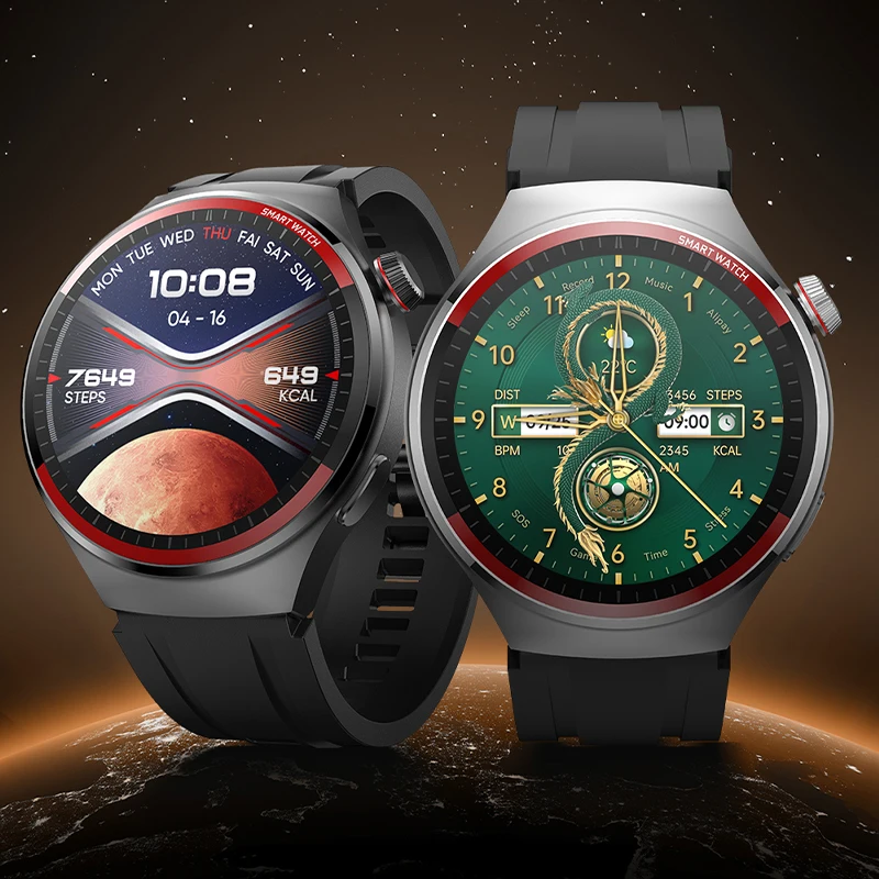 Мужской сенсорный экран AMOLED 1 43 дюйма с функцией измерения пульса и артериального