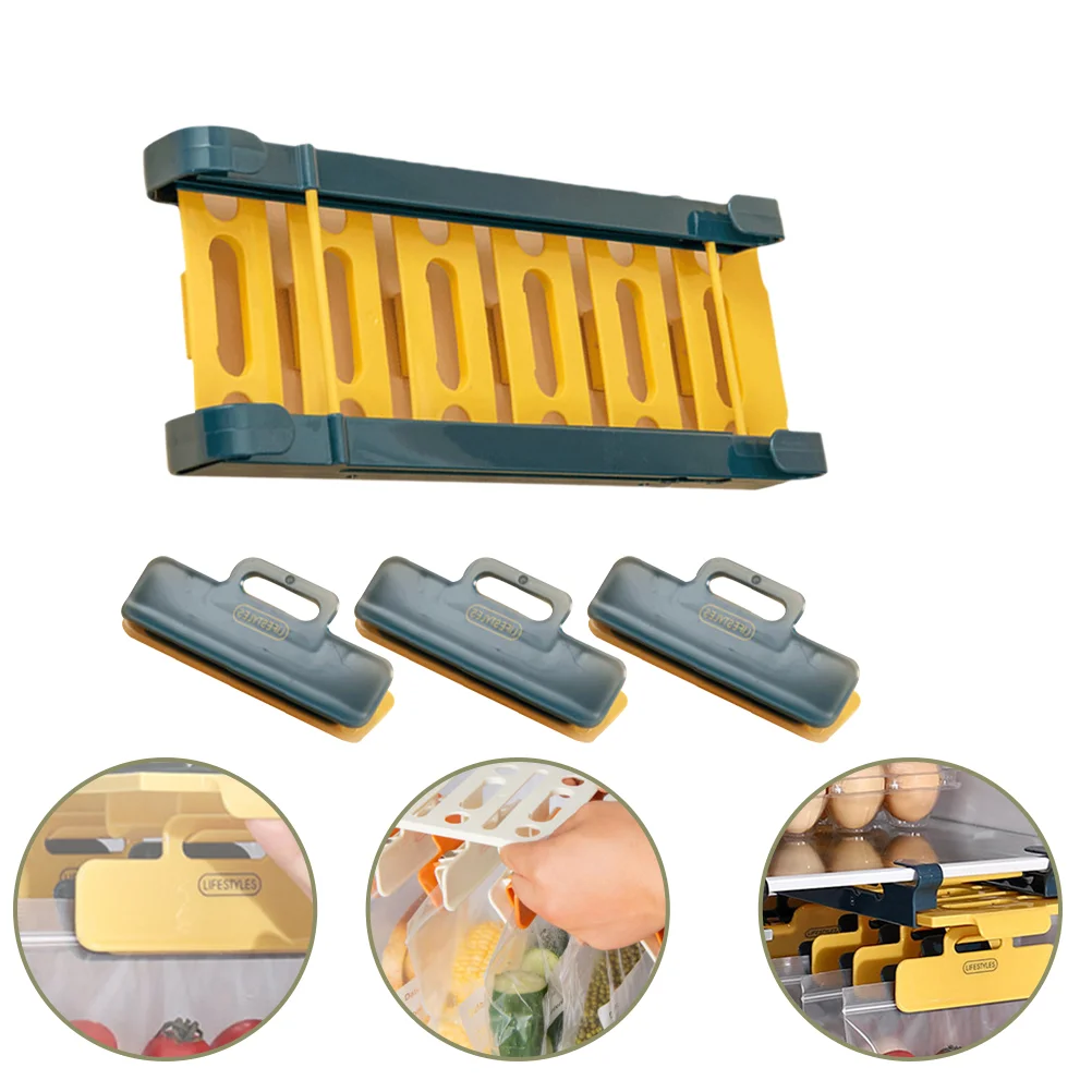 

Drawer Track Bag Organizer Drawer Tray Stretchable Bag Rack Refrigerator Shelf Freezer Rail Rack Hanger Storage Bag Storage Rack