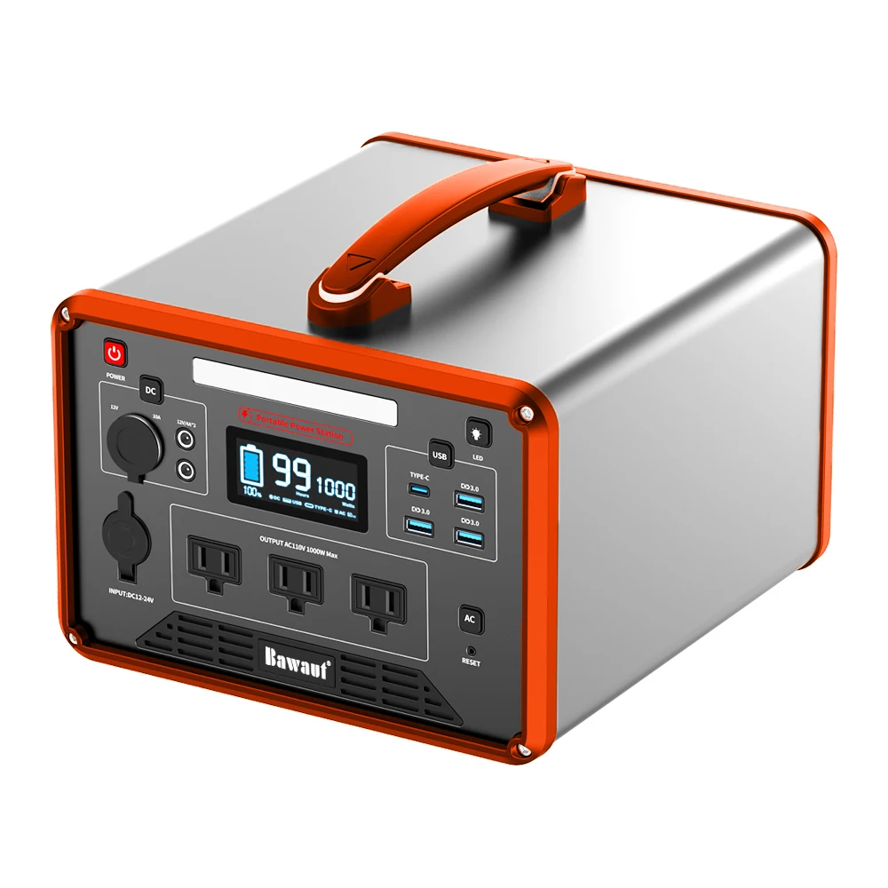 

1000W Portable 12V Power Supply For Camping Quick Charge Support LED Display And Holder